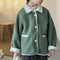 Bertie Button Up Sherpa Teddy Coat (Forest Green)